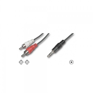 Kabel Audio Stereo Jack 3.5mm Na 2x Rca M/m 3m Czarny